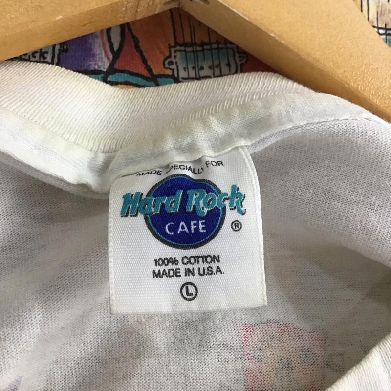 ハードロックカフェ HARD ROCK CAFE Tシャツ 半袖 半袖カットソー プリントTシャツ クルーネックカットソー L ロゴ、文字 白 / ホワイト / メンズ USED 古着 中古 10145572
