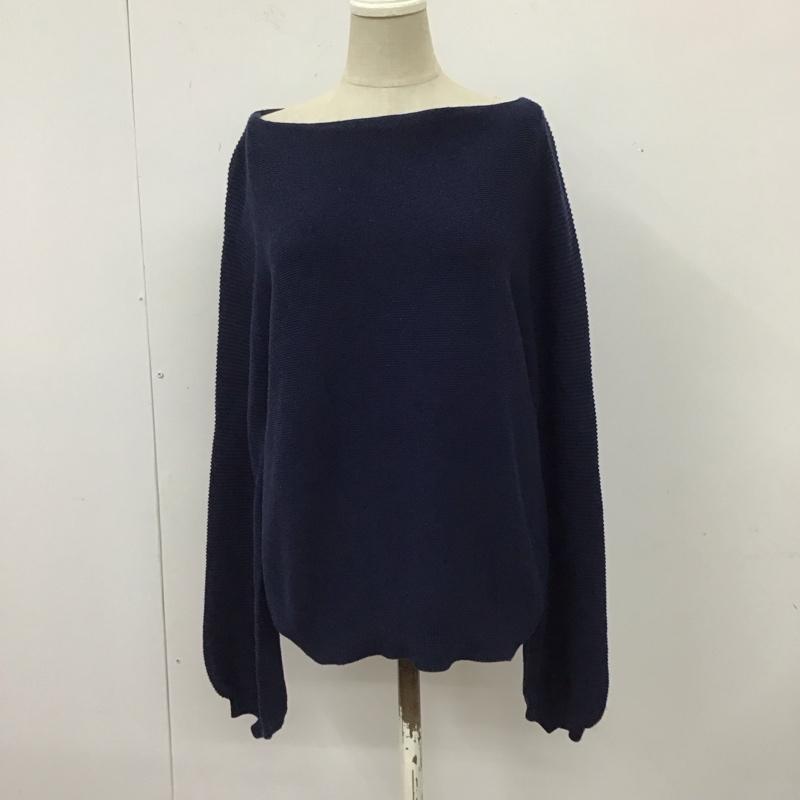 マウジー MOUSSY ニット、セーター 長袖 長袖ニットカットソー ニット セーター クルーネックニット FREE 無地 紺 / ネイビー / レディース USED 古着 中古 10117880