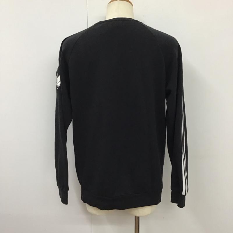 アディダス adidas トレーナー 長袖 GN3545 3DTrefoil3StripeCrewSweatOriginals 長袖トレーナー ロゴ、文字 黒 / ブラック /  メンズ USED 古着 中古 10117495