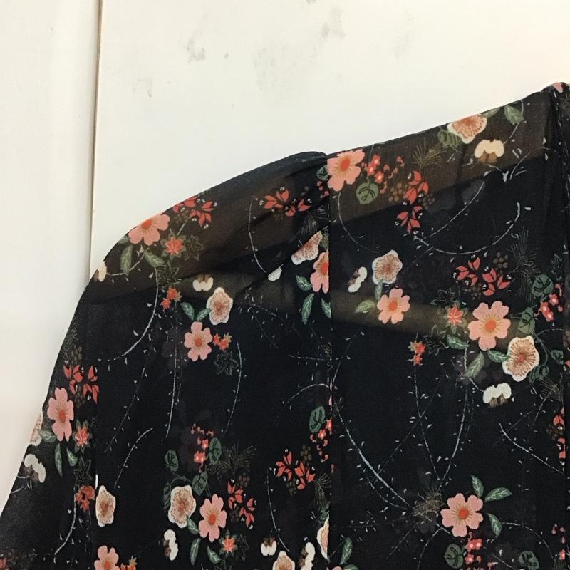 ザラベーシック ZARA BASIC ワンピース ロングスカート 半袖ロングワンピース フレアスカート ウエスト切り替え XS プリント マルチカラー / マルチカラー / レディース USED 古着 中古 10136027