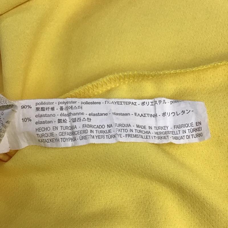 ザラベーシック ZARA BASIC ワンピース ロングスカート 半袖ワンピース タイトスカート ジップアップ クルーネック M 無地 黄 / イエロー / レディース USED 古着 中古 10136058