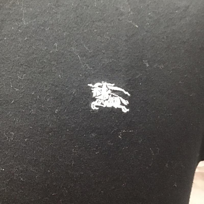 バーバリーブラックレーベル BURBERRY BLACK LABEL Tシャツ 半袖 半袖カットソー プリントTシャツ Vネックカットソー 2 ロゴ、文字 黒 / ブラック /  メンズ USED 古着 中古 10111329