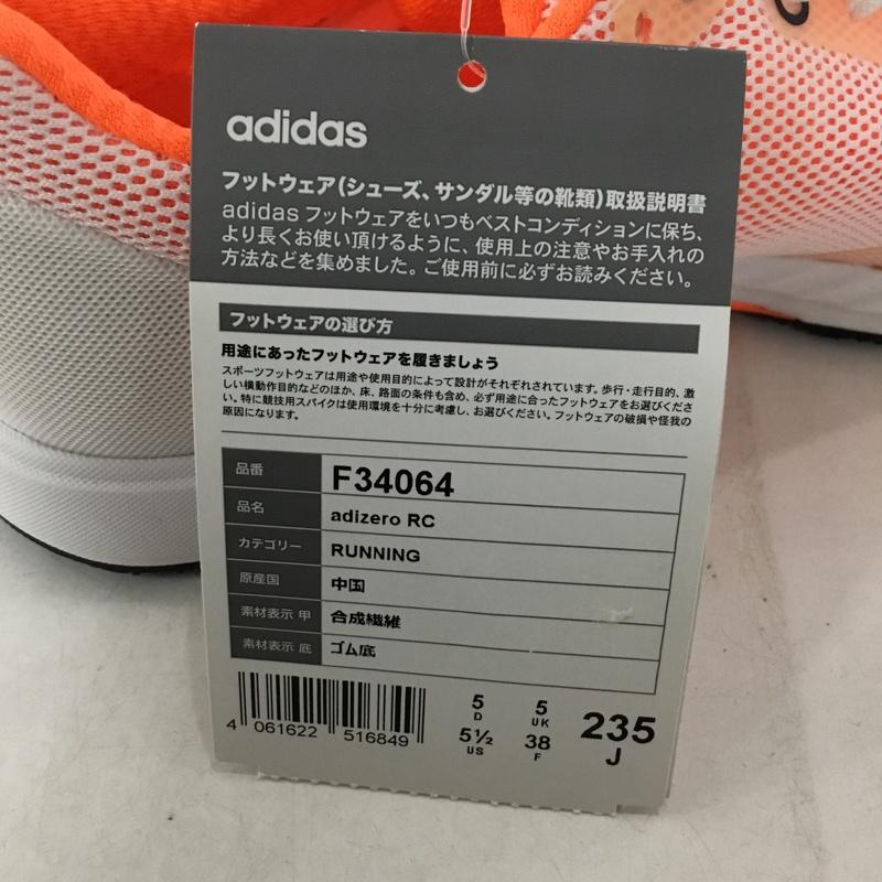 アディダス adidas スニーカー スニーカー F34064 adizero rc 23.5cm 箱有 ランニングシューズ 23.5cm ロゴ、文字 橙 / オレンジ / X 白 / ホワイト / X 黒 / ブラック / レディース USED 古着 中古 10147902