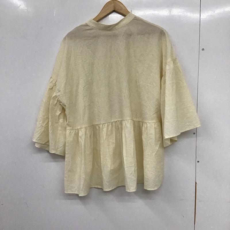 ローリーズファーム LOWRYS FARM シャツ、ブラウス 半袖 半袖シャツ 無地シャツ ノーカラーシャツ FREE 無地 アイボリー / アイボリー / レディース USED 古着 中古 10135065