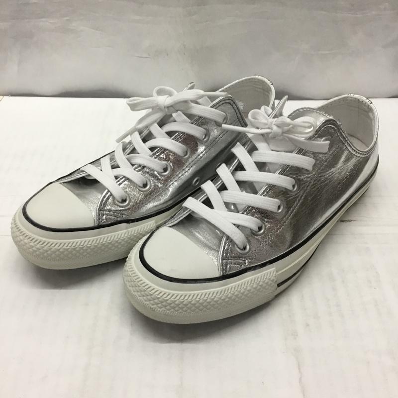 コンバース CONVERSE スニーカー スニーカー 1SC254 ALL STAR 100 SHINYMETALLIC OX 24cm 24.0cm ロゴ、文字 銀 / シルバー / X 白 / ホワイト / レディース USED 古着 中古 10121821