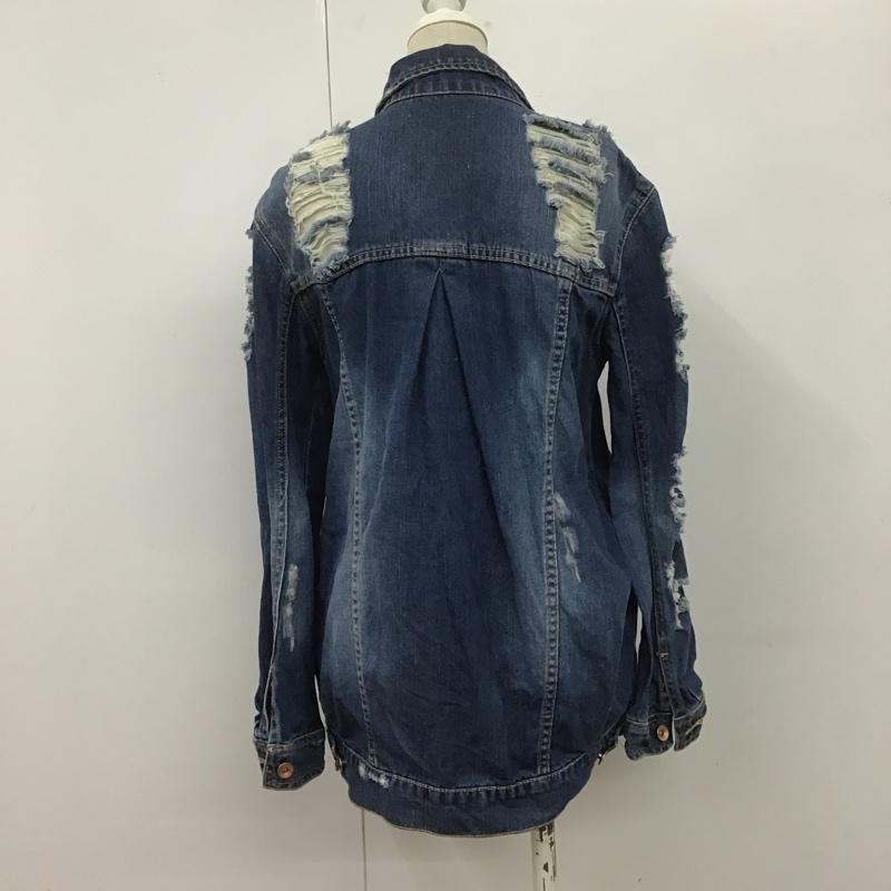 ザラ ZARA ジャケット、上着 ジャケット、ブレザー 2068 204 400 ダメージ デニムジャケット Gジャン M ダメージ加工 青 / ブルー / レディース USED 古着 中古 10107153