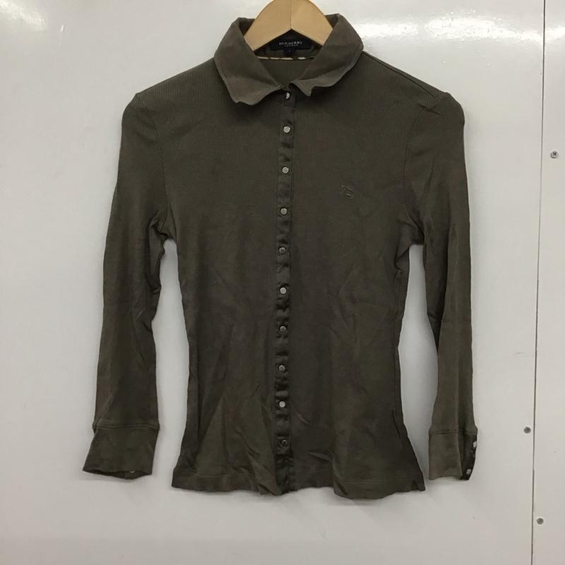 バーバリー BURBERRY シャツ、ブラウス 長袖 1 無地 カーキ / カーキ / レディース USED 古着 中古 10133798