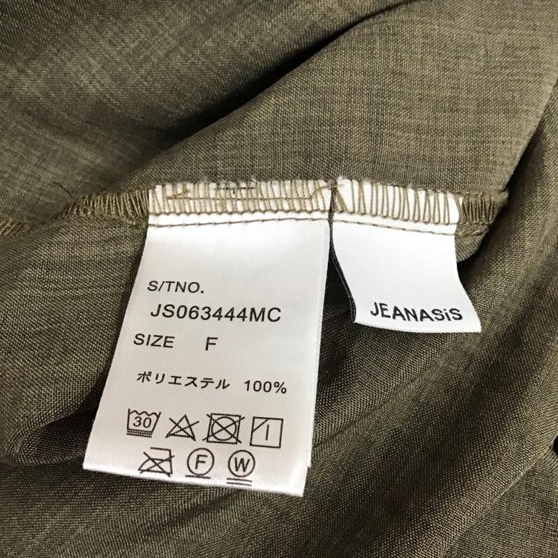 ジーナシス JEANASIS カットソー 半袖 JS063444MC Vネック プルオーバー FREE 無地 カーキ / カーキ /  レディース USED 古着 中古 10114227