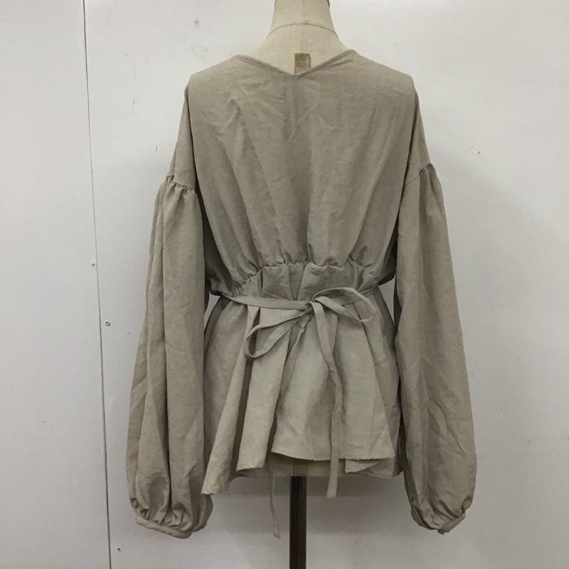 ローリーズファーム LOWRYS FARM シャツ、ブラウス 長袖 lf620005ad リネンライクカシュクールブラウス 長袖カットソー FREE 無地 灰 / グレー / レディース USED 古着 中古 10109535