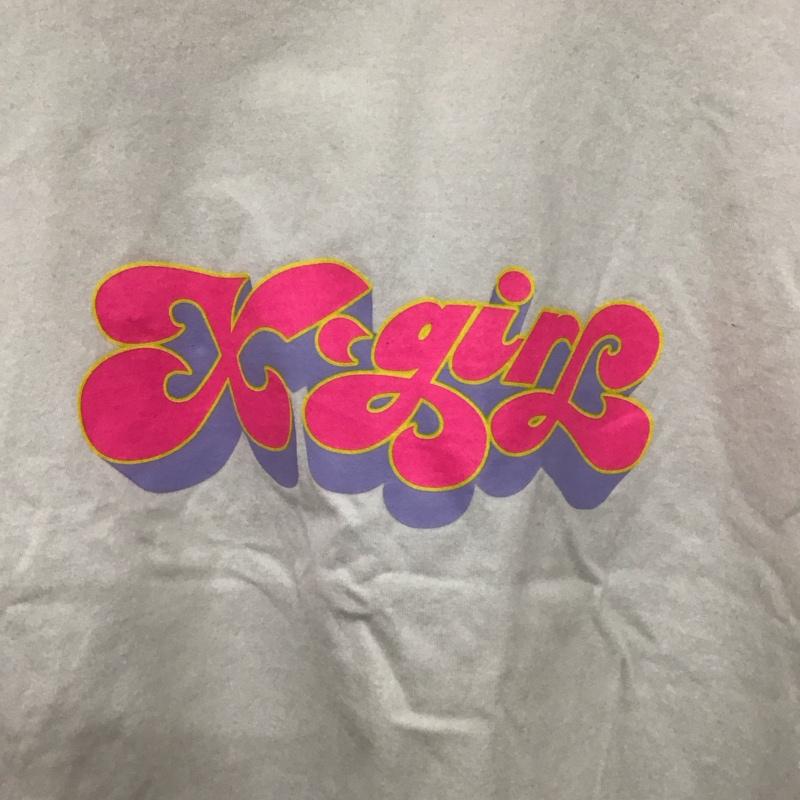 エックスガール X-girl Tシャツ 半袖 半袖カットソー プリントTシャツ クルーネックカットソー M ロゴ、文字 白 / ホワイト / レディース USED 古着 中古 10129777
