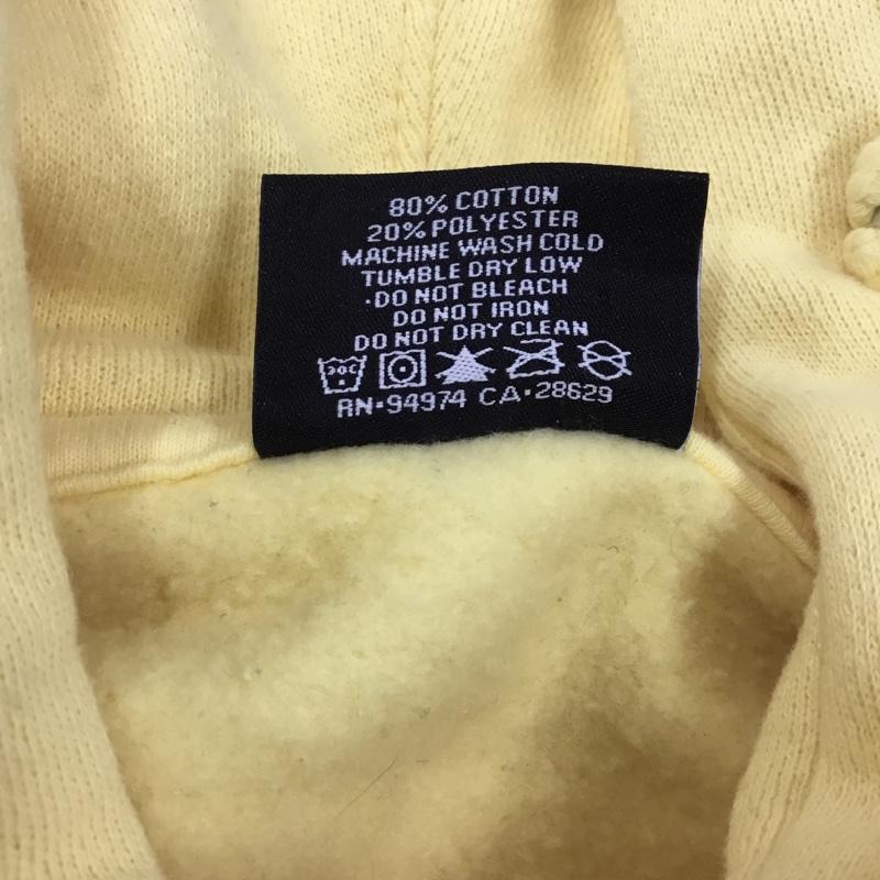 ステューシー STUSSY パーカー 長袖 長袖パーカー フード付きパーカー プリントスウェット トレーナー S プリント 黄 / イエロー / メンズ USED 古着 中古 10106460