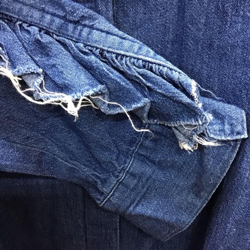 ザラ ZARA シャツ、ブラウス 長袖 長袖シャツ カラーシャツ 長袖カットソー デニムシャツ L 無地 青 / ブルー / レディース USED 古着 中古 10116351
