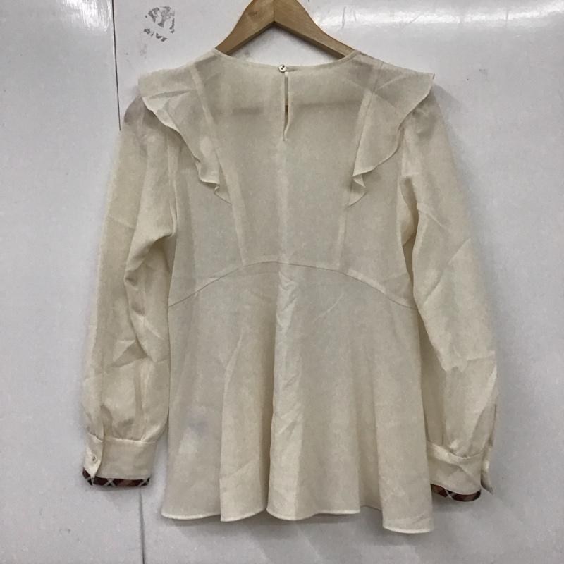 ブルーレーベル・クレストブリッジ BLUE LABEL CRESTBRIDGE シャツ、ブラウス 長袖 55M04-821-03 ナチュラルローンブラウス 38 無地 白 / ホワイト / レディース USED 古着 中古 10129855