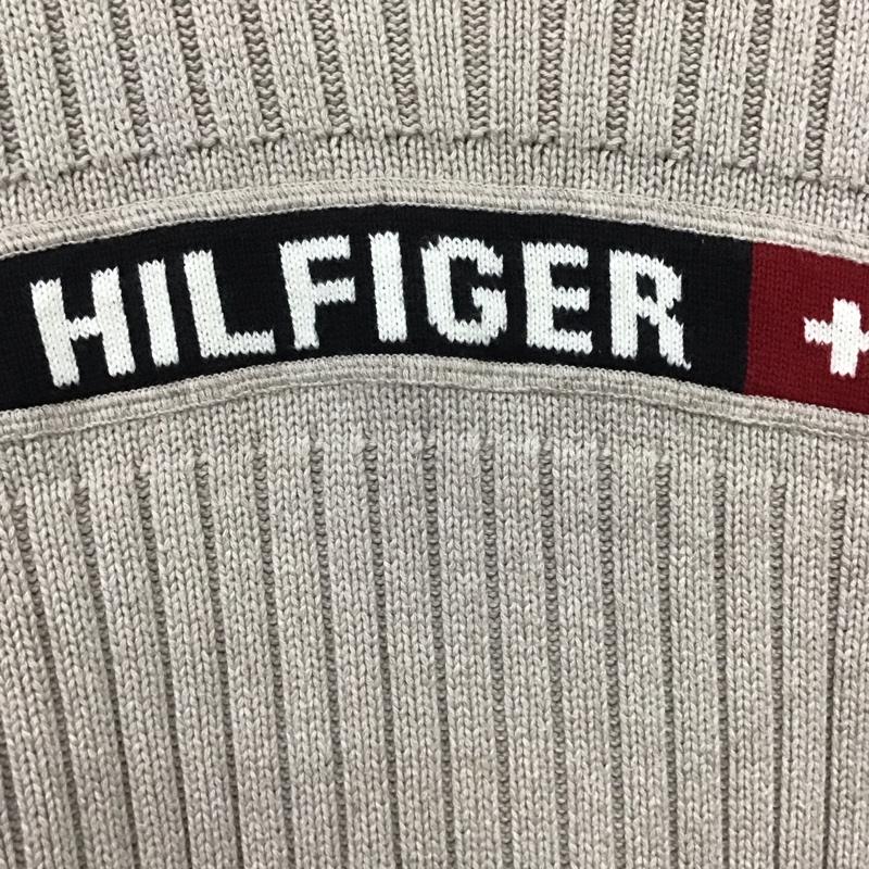 トミーヒルフィガー TOMMY HILFIGER ニット、セーター 長袖 長袖ニットカットソー クルーネック セーター L ロゴ、文字 ベージュ / ベージュ / メンズ USED 古着 中古 10132379