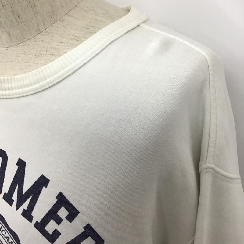 チャンピオン Champion トレーナー 長袖 長袖スウェット 長袖トレーナー リブカットソー 長袖カットソー プリントトレーナー XL プリント 白 / ホワイト / メンズ USED 古着 中古 10109802