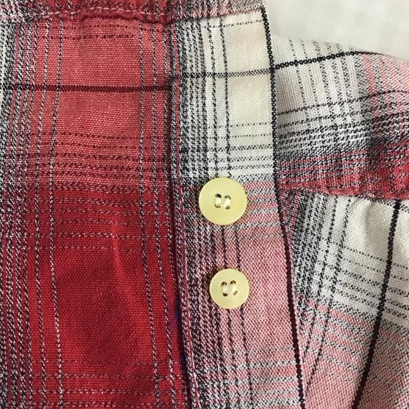 トミーヒルフィガー TOMMY HILFIGER シャツ、ブラウス 半袖 コットン ボタンダウン チェック L ワンポイント 白 / ホワイト / X 赤 / レッド / X 黒 / ブラック / メンズ USED 古着 中古 10119637