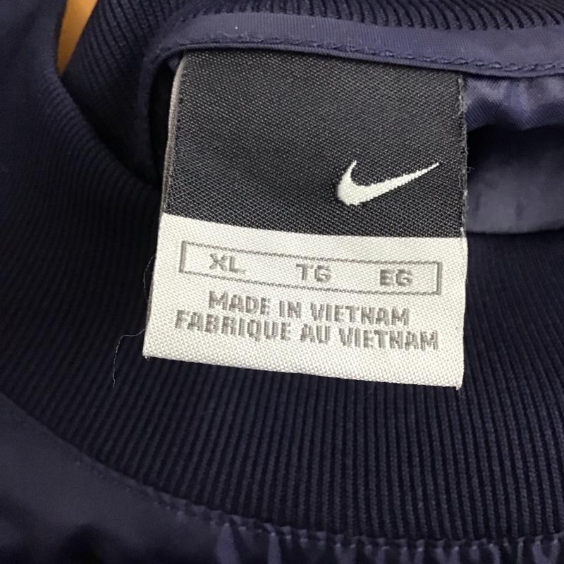 ナイキ NIKE カットソー 長袖 長袖カットソー 無地カットソー クルーネック スポーツウェア 00s XL ロゴ、文字 紺 / ネイビー / メンズ USED 古着 中古 10134003