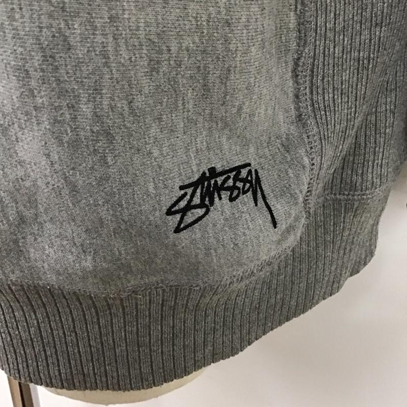 ステューシー STUSSY トレーナー 長袖 スウェット ラグランスリーブ L ロゴ、文字 灰 / グレー / メンズ USED 古着 中古 10115605