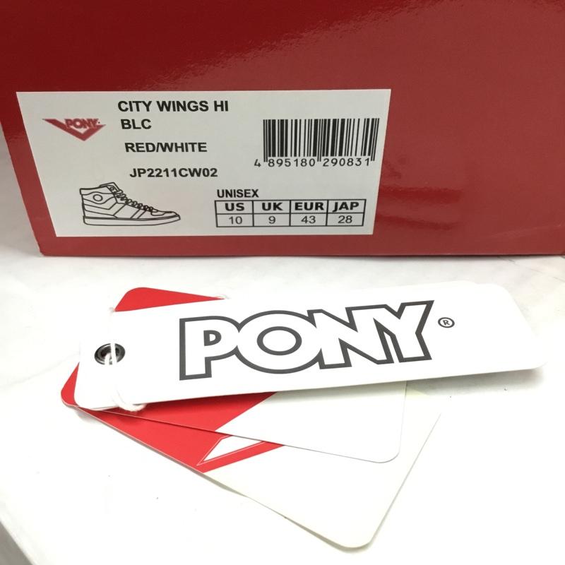 ポニー PONY スニーカー スニーカー JP2211CW02 28cm ハイカット 箱有 28.0cm ロゴ、文字 白 / ホワイト / X 黒 / ブラック / X 赤 / レッド / メンズ USED 古着 中古 10119913