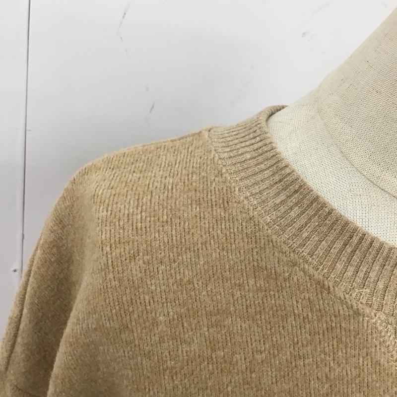 ザラ ZARA カットソー 長袖 5039 739 743 クロップド丈 スウェット M 無地 ベージュ / ベージュ / レディース USED 古着 中古 10121128