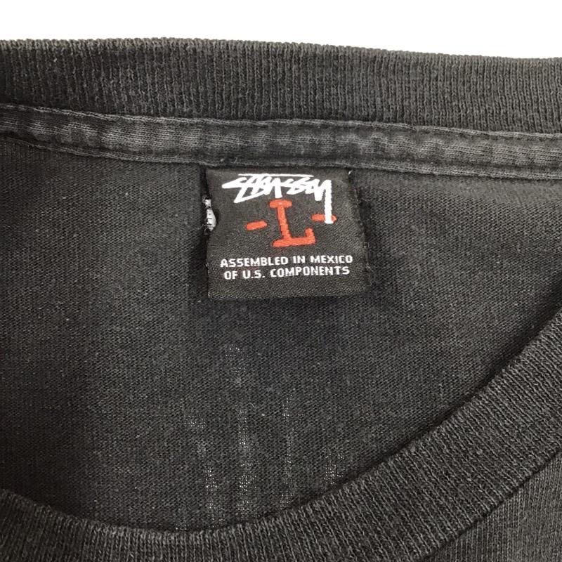 ステューシー STUSSY Tシャツ 半袖 半袖カットソー プリントTシャツ クルーネックカットソー L プリント 黒 / ブラック /  メンズ USED 古着 中古 10111670