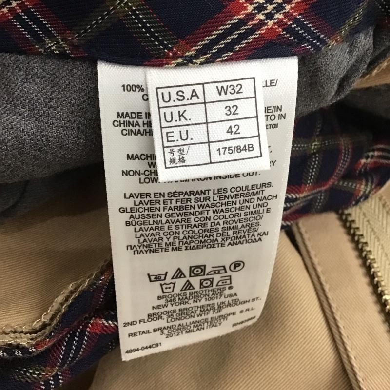 ブルックスブラザーズ BROOKS BROTHERS パンツ チノパン W32 刺繍 アメフト 32インチ 総柄 ベージュ / ベージュ / メンズ USED 古着 中古 10111218