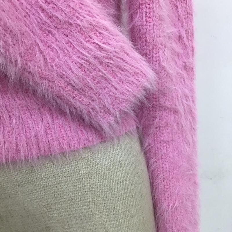 ザラ ZARA ニット、セーター 長袖 長袖ニットカットソー クルーネックカットソー セーター S 無地 桃 / ピンク / レディース USED 古着 中古 10118527