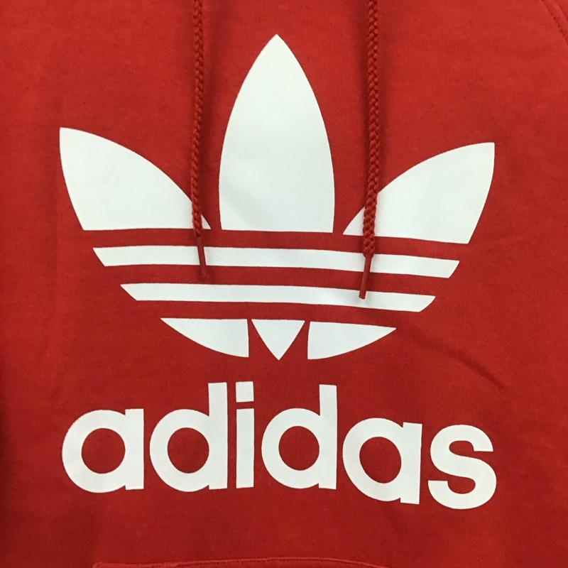 アディダスオリジナルス adidas originals パーカー 長袖 長袖パーカー フード付きパーカー プリントスウェット トレーナー ロゴ、文字 赤 / レッド / メンズ USED 古着 中古 10107990
