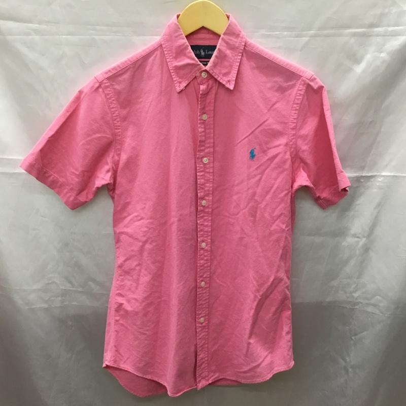 ラルフローレン RALPHLAUREN シャツ、ブラウス 半袖 半袖シャツ カラーシャツ 半袖カットソー XS ロゴ、文字 桃 / ピンク /  メンズ USED 古着 中古 10113298