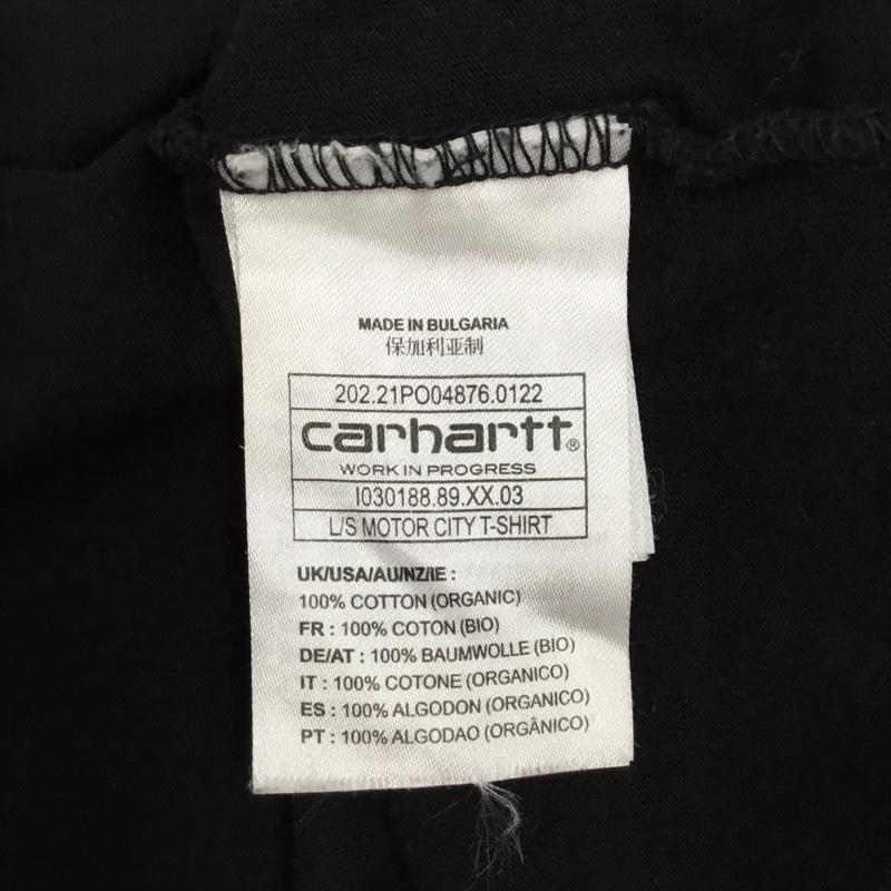 カーハート Carhartt カットソー 長袖 長袖カットソー クルーネックカットソー ロングスリーブカットソー プリントTシャツ M プリント 黒 / ブラック /  メンズ USED 古着 中古 10109365
