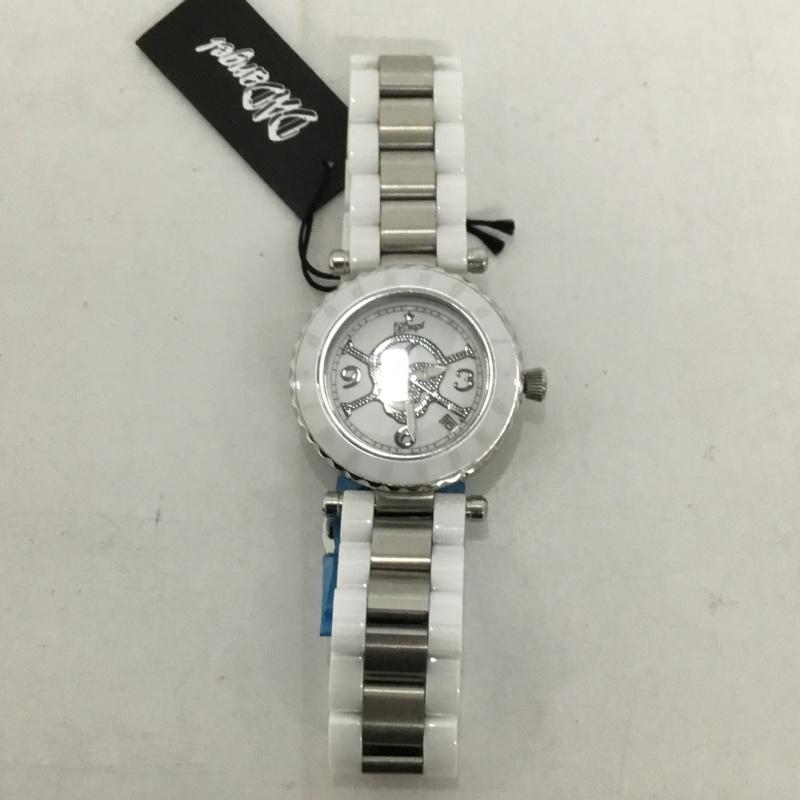 古着 USED 腕時計 アナログ(クォーツ式) DAD701 DADangel スカル ドクロ ロゴ、文字 白 / ホワイト / X 銀 / シルバー / メンズ USED 古着 中古 10129458