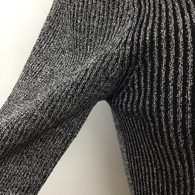 ザラ ZARA カットソー 長袖 3519 168 808 クロップド丈 ラメ S 無地 黒 / ブラック /  レディース USED 古着 中古 10113482