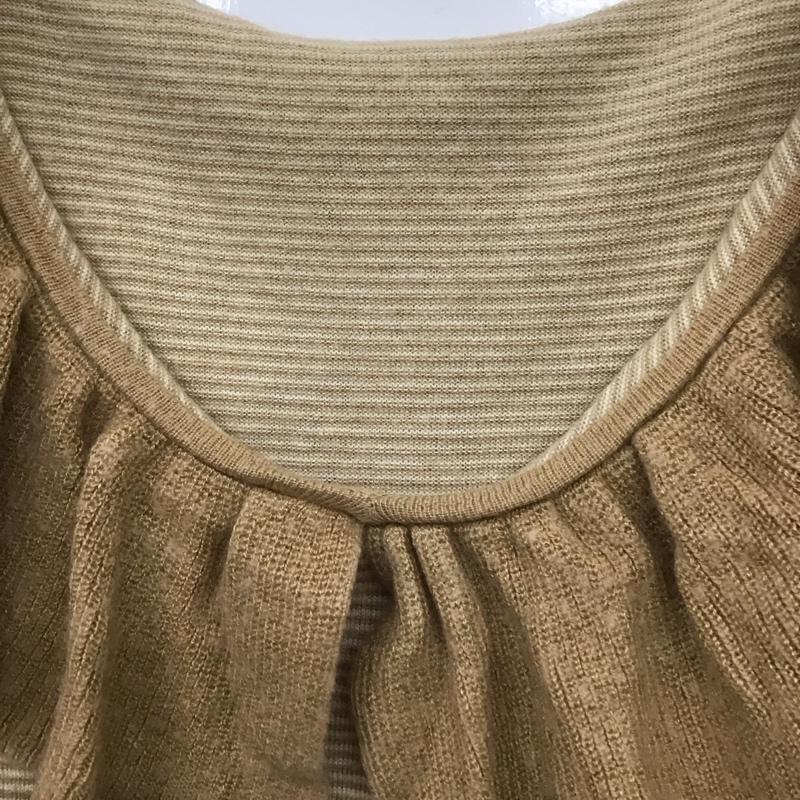 ジルスチュアート JILLSTUART カットソー 長袖 長袖カットソー ワイドネックカットソー ロングスリーブカットソー M ボーダー柄 茶 / ブラウン / レディース USED 古着 中古 10117889
