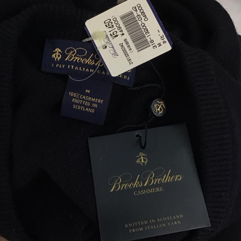 ブルックスブラザーズ BROOKS BROTHERS ニット、セーター 長袖 長袖ニット 長袖カットソー リブニット セーター Vネック M 無地 紺 / ネイビー / メンズ USED 古着 中古 10112105
