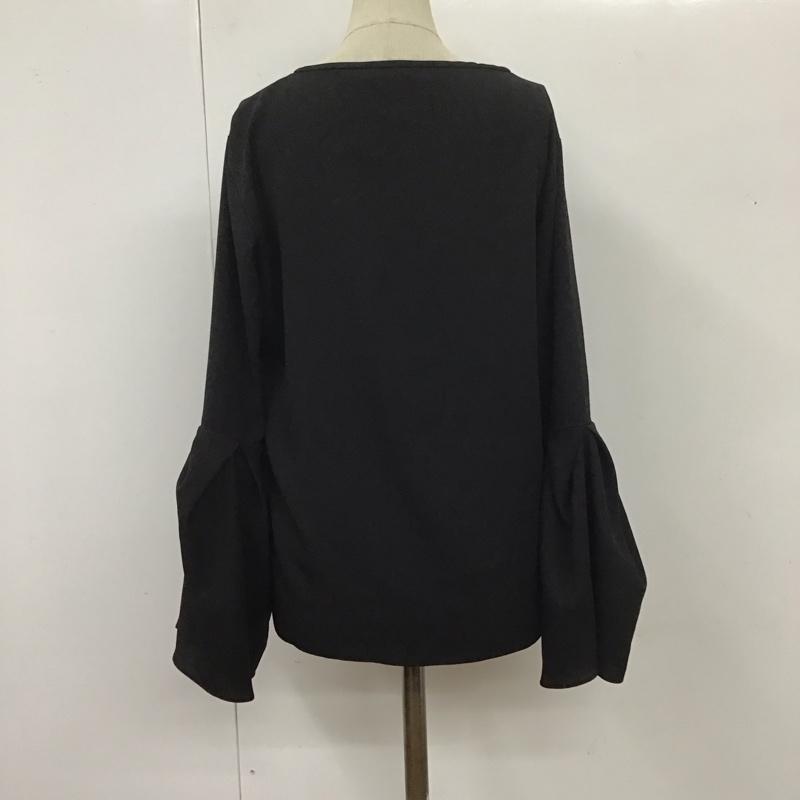 ザラウーマン ZARA WOMAN カットソー 長袖 8171 709 800 フレアスリーブ XS 無地 黒 / ブラック /  レディース USED 古着 中古 10113474
