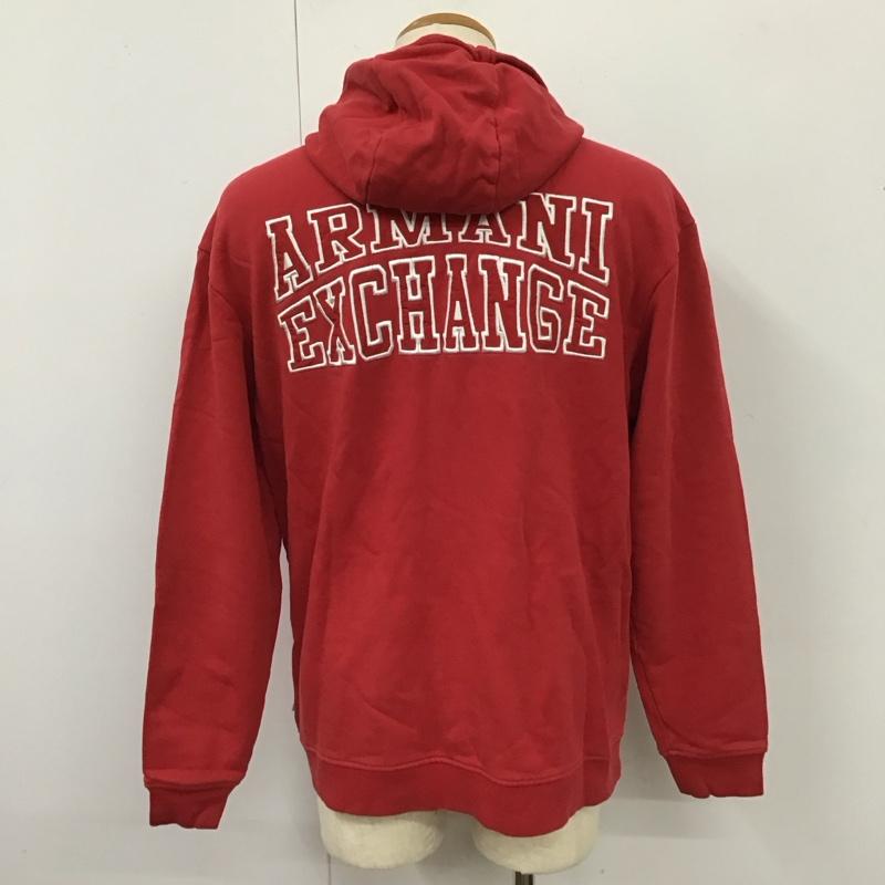 アルマーニエクスチェンジ ARMANI EXCHANGE パーカー 長袖 長袖パーカー フード付きパーカー プリントスウェット トレーナー M ロゴ、文字 赤 / レッド / メンズ USED 古着 中古 10115128