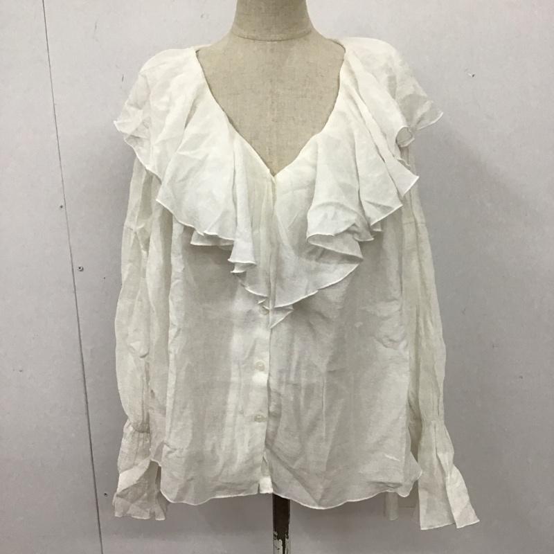 アルシーヴ archives シャツ、ブラウス 長袖 AR211024 68 ビッグカラー フリル M 無地 白 / ホワイト / レディース USED 古着 中古 10110932
