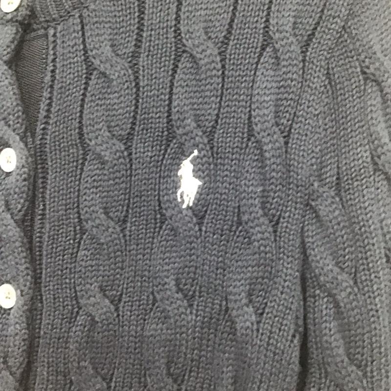 ポロラルフローレン POLO RALPH LAUREN カーディガン 長袖 長袖ニットカーディガン 前ボタン ノーカラー S 無地 紺 / ネイビー / レディース USED 古着 中古 10135105