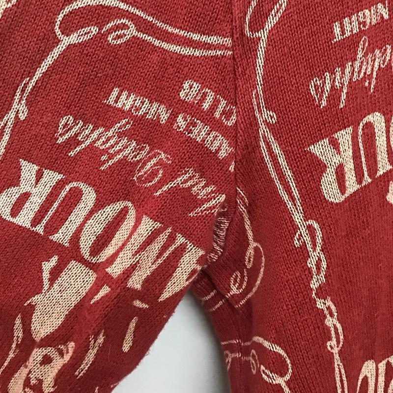 ヒステリックグラマー HYSTERIC GLAMOUR カットソー 長袖 長袖カットソー プリントカットソー カラーネック 長袖ポロシャツ M プリント 赤 / レッド / メンズ USED 古着 中古 10132911