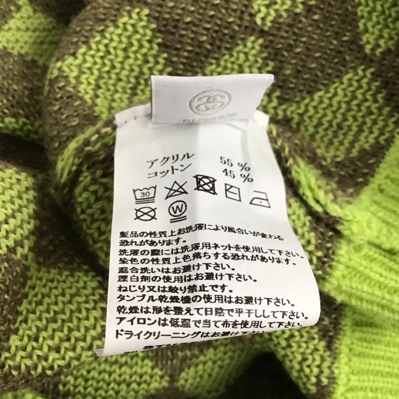 ステューシー STUSSY ワンピース ロングスカート 長袖ニットワンピース ロングスカート クルーネック M 総柄 緑 / グリーン / レディース USED 古着 中古 10143710