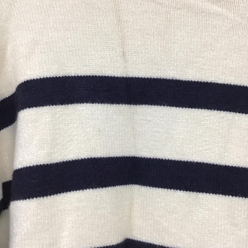 ザラ ZARA ニット、セーター 長袖 長袖ニットカットソー ニット セーター クルーネックニット S ボーダー柄 白 / ホワイト / レディース USED 古着 中古 10119562