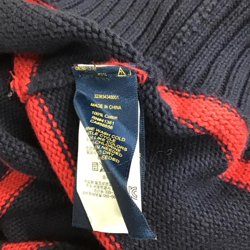 ポロラルフローレン POLO RALPH LAUREN ニット、セーター 長袖 ボーダー コットンニット L ワンポイント 赤 / レッド / X 紺 / ネイビー /  レディース USED 古着 中古 10114761