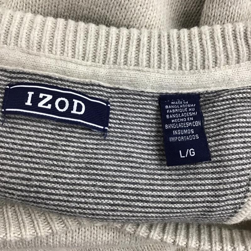 アイゾッド IZOD ニット、セーター 長袖 長袖ニットカットソー ニット セーター Vネックニット L ロゴ、文字 マルチカラー / マルチカラー / メンズ USED 古着 中古 10122020