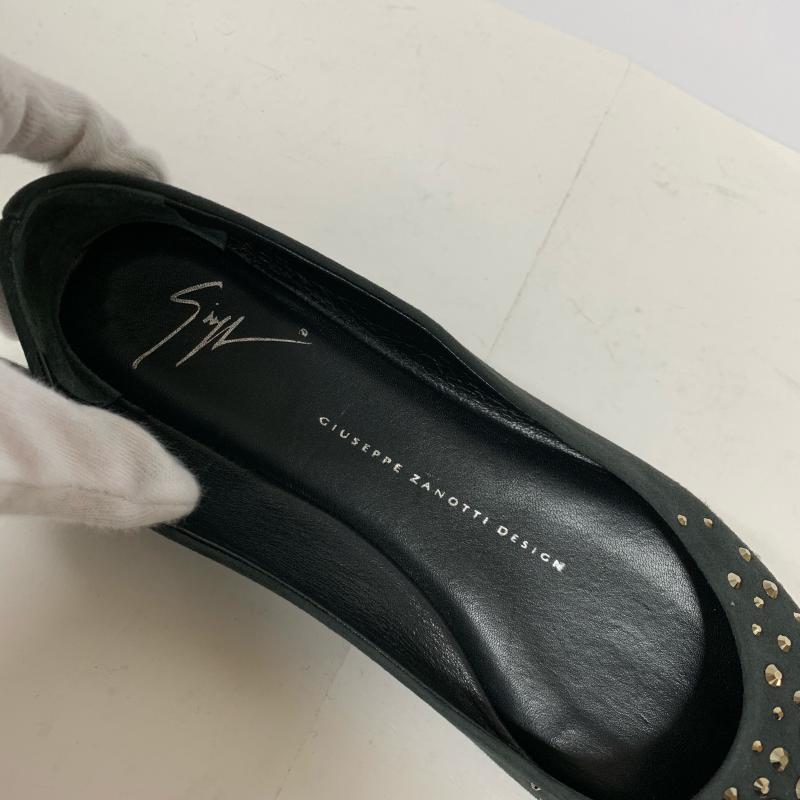 ジュゼッペザノッティデザイン GIUSEPPE ZANOTTI DESIGN パンプス パンプス フラットシューズ ラインストーン スエード 無地 X 黒 / ブラック / レディース USED 古着 中古 10013943