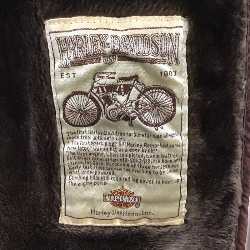 ハーレーダビッドソン Harley-Davidson ベスト ベスト ベスト ノースリーブカットソー 前ジップ 無地 茶 / ブラウン / メンズ USED 古着 中古 10115357