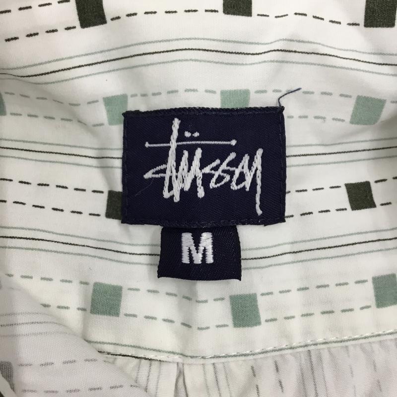 ステューシー STUSSY シャツ、ブラウス 半袖 半袖シャツ カラーシャツ 半袖カットソー プリントシャツ M 総柄 白 / ホワイト / X カーキ / カーキ / メンズ USED 古着 中古 10106404