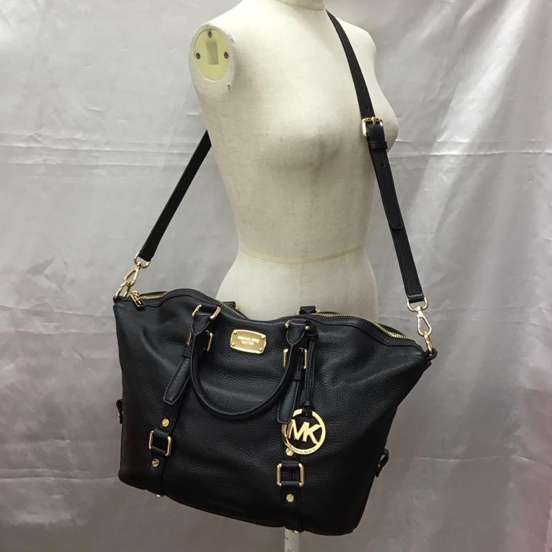 マイケルコース MICHAEL KORS トートバッグ トートバッグ 35H2GBFS2L 2WAY ショルダー ロゴ、文字 黒 / ブラック / X 金 / ゴールド / レディース USED 古着 中古 10113045