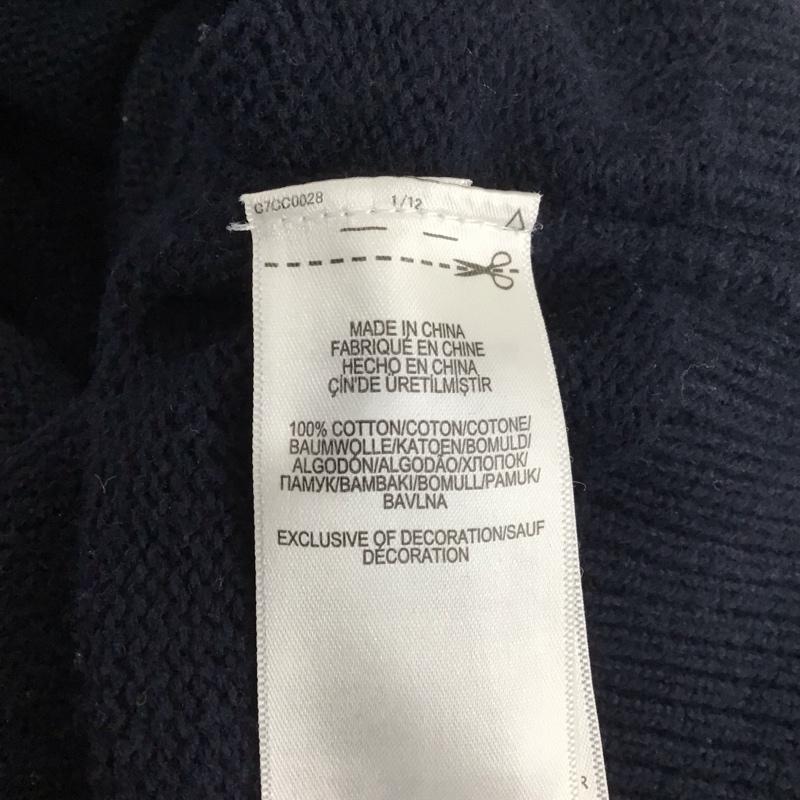 ポロラルフローレン POLO RALPH LAUREN ニット、セーター 長袖 長袖ニットカットソー ジップアップネック セーター スタンドカラー L ロゴ、文字 紺 / ネイビー / メンズ USED 古着 中古 10125104