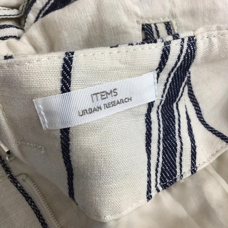 アイテムズ アーバンリサーチ ITEMS URBAN RESEARCH パンツ サルエルパンツ IT15-24A007 リネンストライプパンツ FREE ストライプ アイボリー / アイボリー / X 紺 / ネイビー / レディース USED 古着 中古 10112149