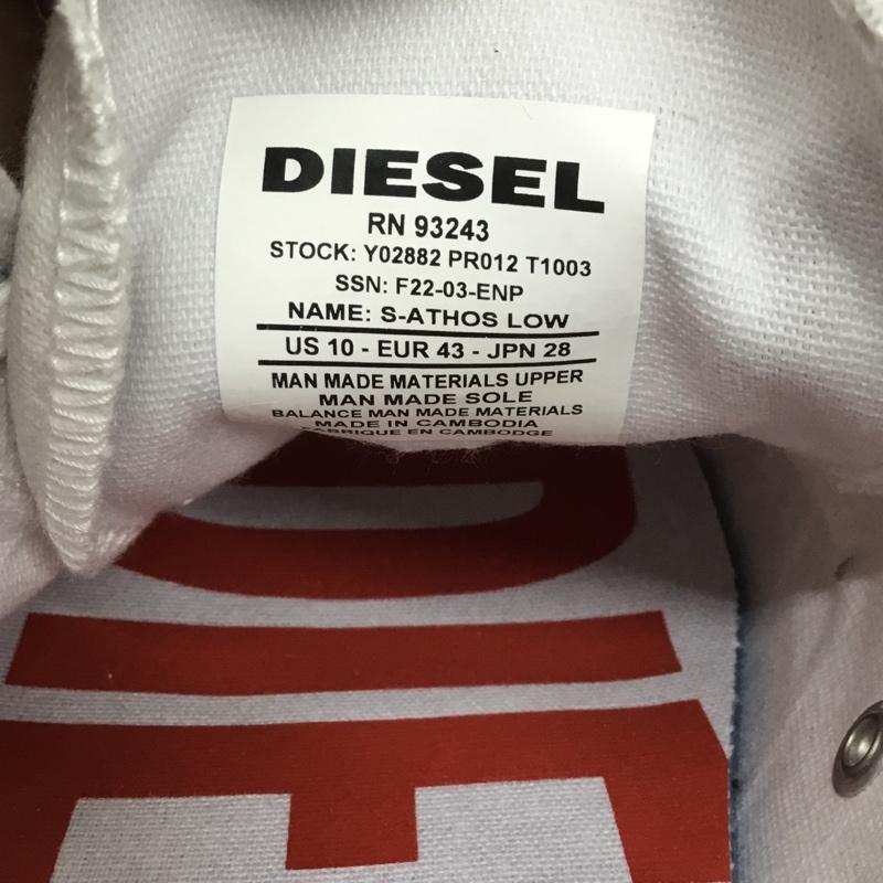 ディーゼル DIESEL スニーカー スニーカー S-ATHOS LOW 28cm 箱有 28.0cm ロゴ、文字 白 / ホワイト / X 赤 / レッド / メンズ USED 古着 中古 10117604